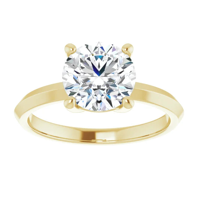 Yellow Gold Round Solitaire Engagement Ring