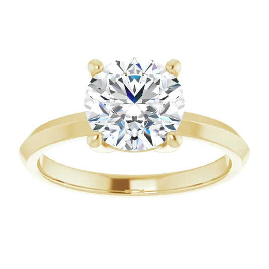 Yellow Gold Round Solitaire Engagement Ring