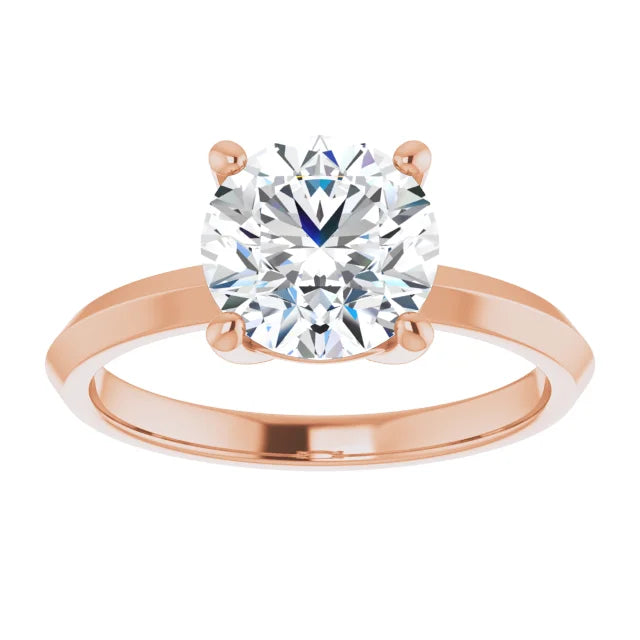 Rose Gold Round Solitaire Engagement Ring