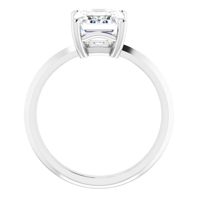 White Gold Emerald Cut Solitaire Engagement Ring