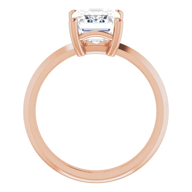 Rose Gold Emerald Cut Solitaire Engagement Ring