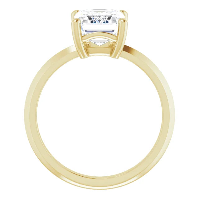 Yellow Gold Emerald Cut Solitaire Engagement Ring
