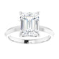 White Gold Emerald Cut Solitaire Engagement Ring