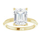 Yellow Gold Emerald Cut Solitaire Engagement Ring