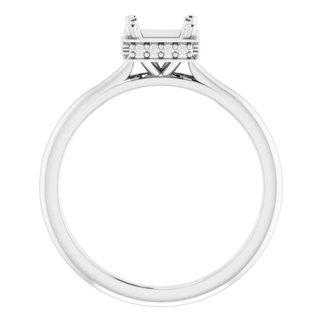 White Gold Square Engagement Ring-1