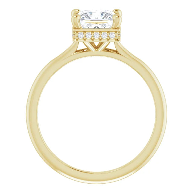 Yellow Gold Square Engagement Ring