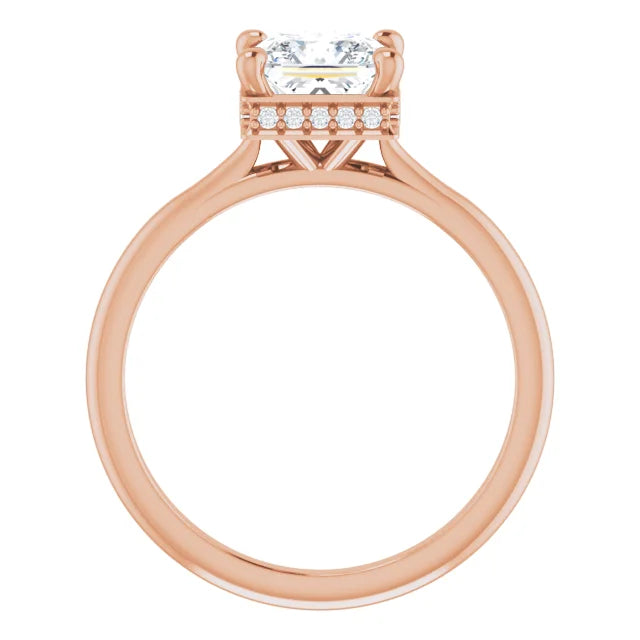 Rose Gold Square Engagement Ring-1