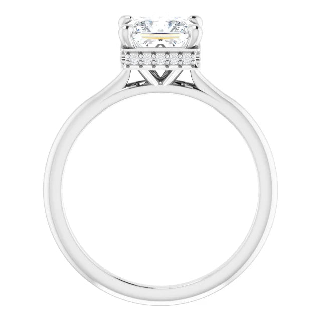 White Gold Square Engagement Ring-1