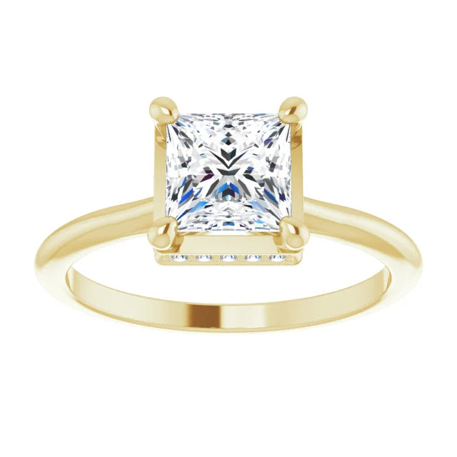 Yellow Gold Square Engagement Ring