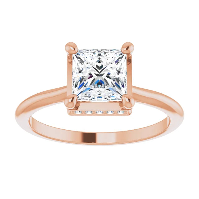 Rose Gold Square Engagement Ring-1