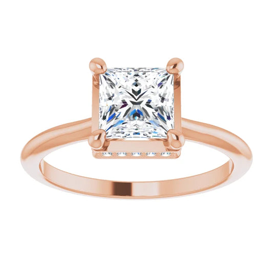 Rose Gold Square Engagement Ring-1