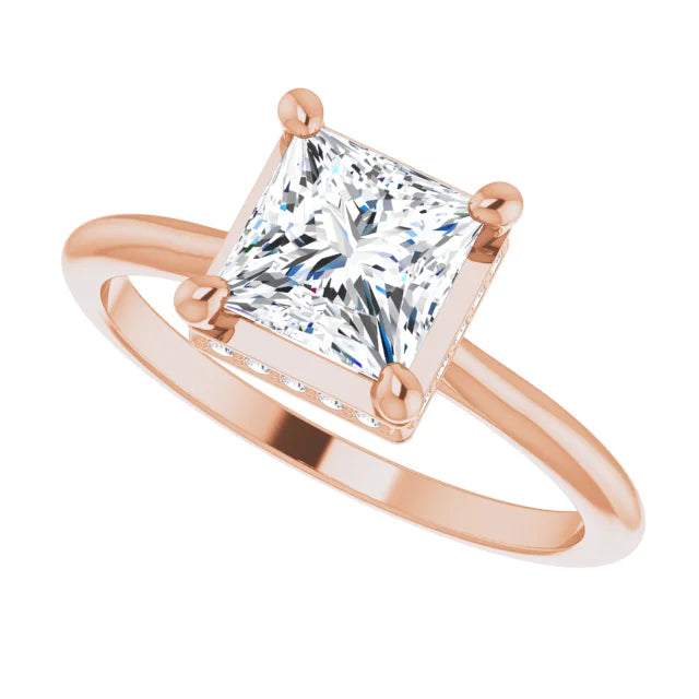 Rose Gold Square Engagement Ring-1