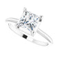 White Gold Square Engagement Ring-1