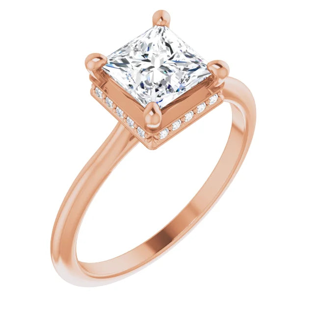 Rose Gold Square Engagement Ring-1
