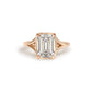 Yellow Gold Split Shank Emerald Solitaire Engagement Ring