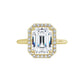 Yellow Gold Emerald Engagement Ring with Halo