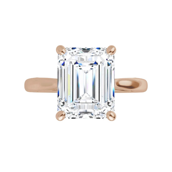 Rose Gold Emerald Cut Solitaire Engagement Ring