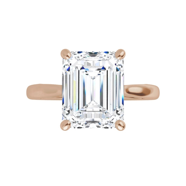 Rose Gold Emerald Cut Solitaire Engagement Ring