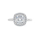 White Gold Cushion Engagement Ring with Halo