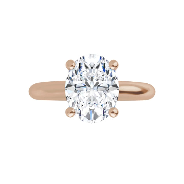 Rose Gold Oval Solitaire Engagement Ring
