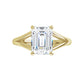 Yellow Gold Emerald Cut Solitaire Engagement Ring