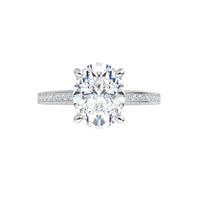 White Gold Oval Engagement Ring
