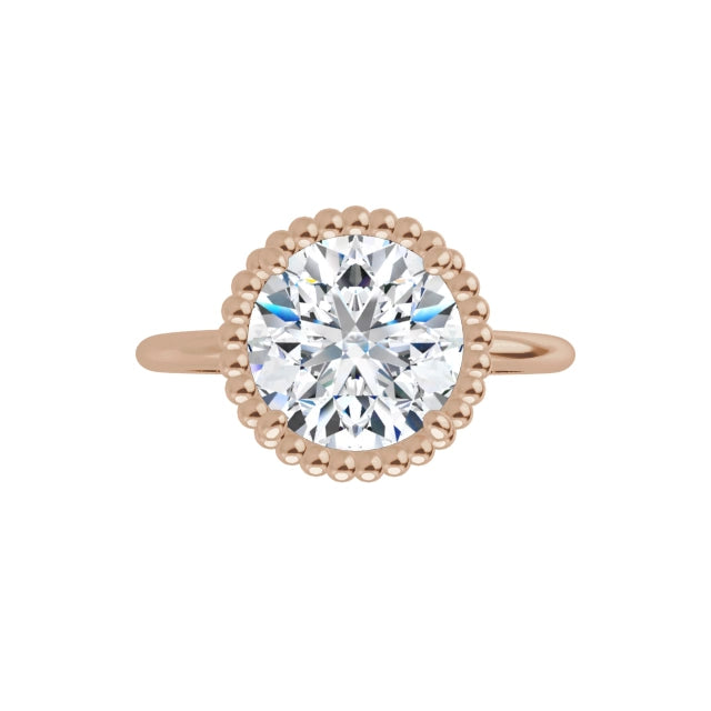 Rose Gold Round Shaped Solitaire Engagement Ring
