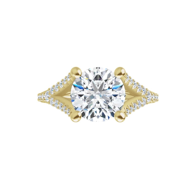 Yellow Gold Round Engagement Ring