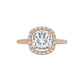 Rose Gold Cushion Engagement Ring with Halo