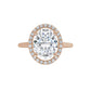 Rose Gold Oval Engagement Ring with Halo