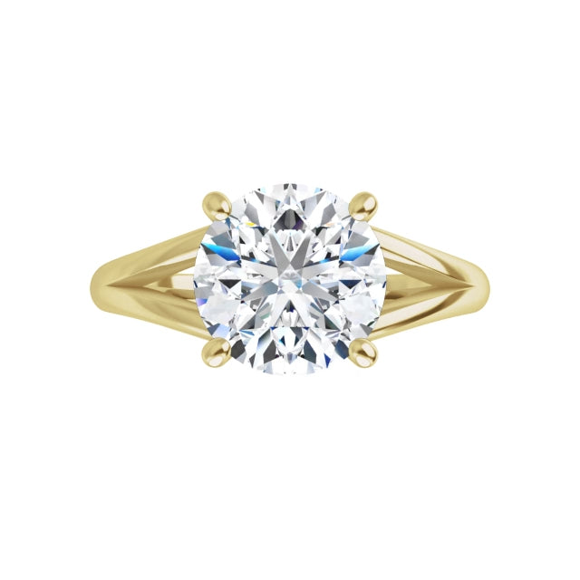 Yellow Gold Round Solitaire Engagement Ring