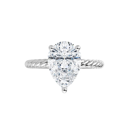 White Gold Pear Solitaire Engagement Ring