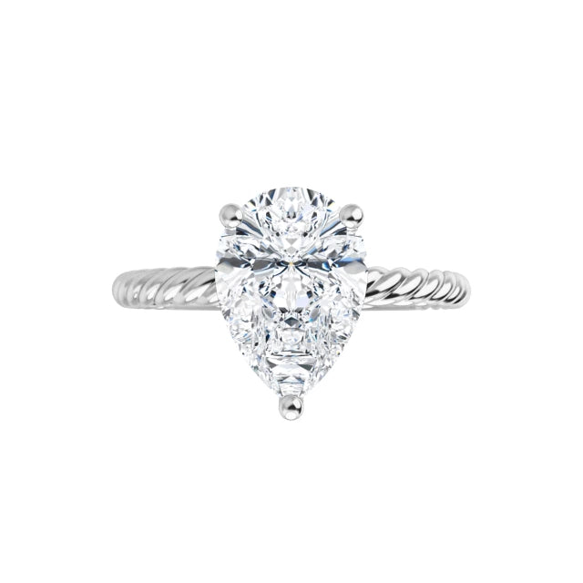 White Gold Pear Solitaire Engagement Ring