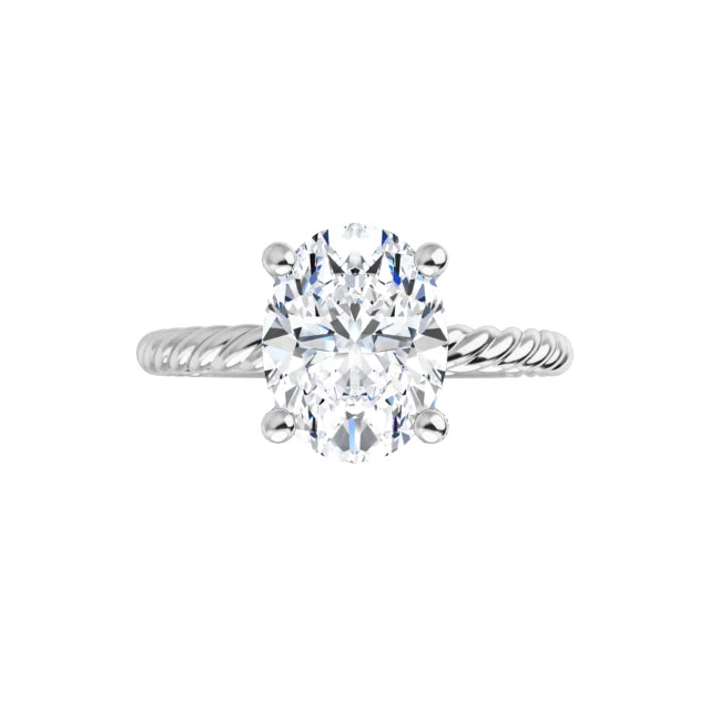 White Gold Oval Solitaire Engagement Ring