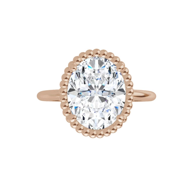 Rose Gold Oval Shaped Solitaire Engagement Ring