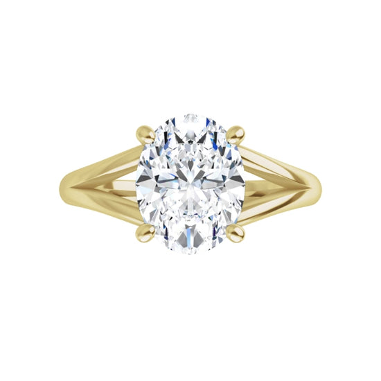Yellow Gold Oval Solitaire Engagement Ring