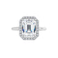 White Gold Emerald Engagement Ring with Halo