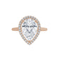 Rose Gold Pear Engagement Ring with Halo