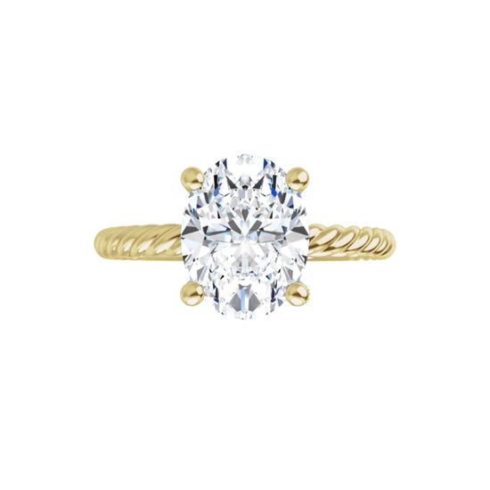 Yellow Gold Oval Solitaire Engagement Ring