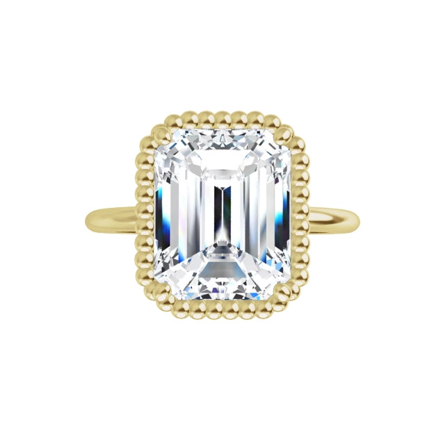 Yellow Gold Emerald Cut Solitaire Engagement Ring