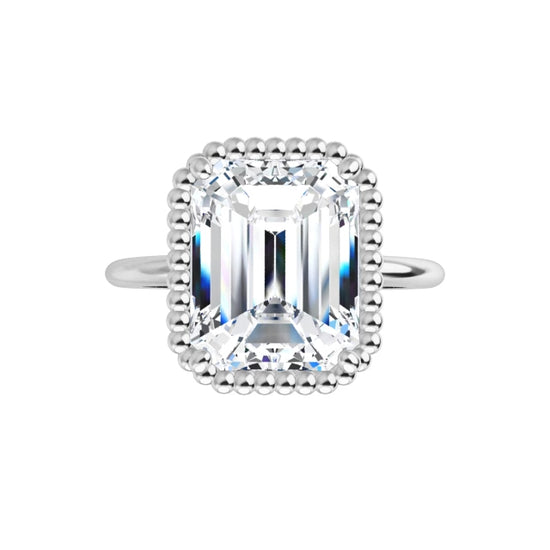 White Gold Emerald Cut Solitaire Engagement Ring