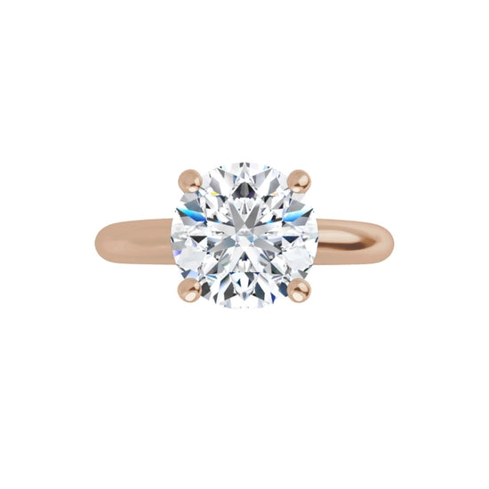 Rose Gold  Round Solitaire Engagement Ring