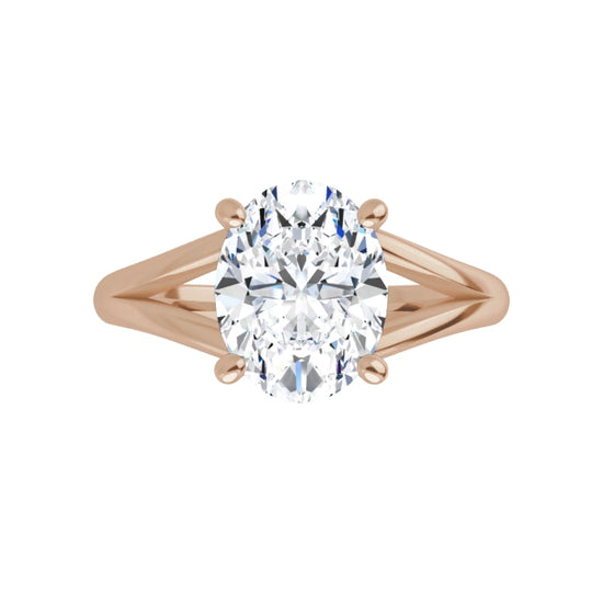 Rose Gold Oval Solitaire Engagement Ring