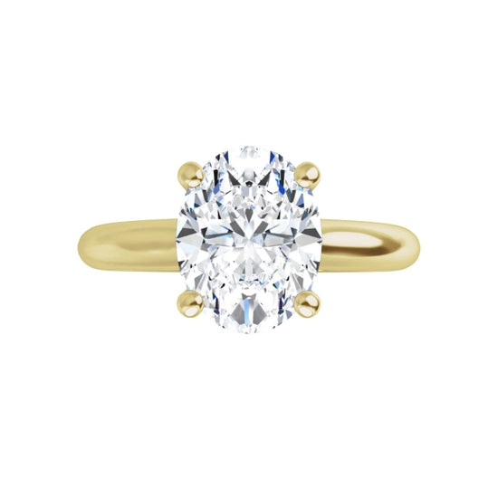 Yellow Gold Oval Solitaire Engagement Ring