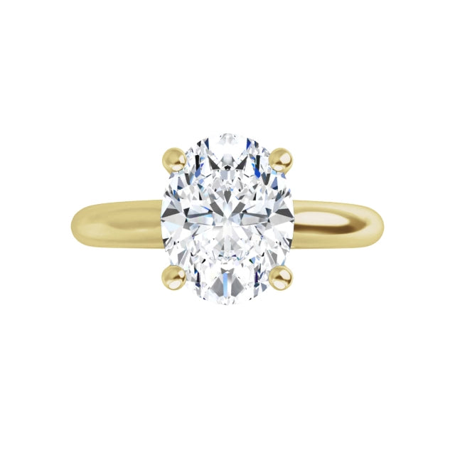 Yellow Gold Oval Solitaire Engagement Ring