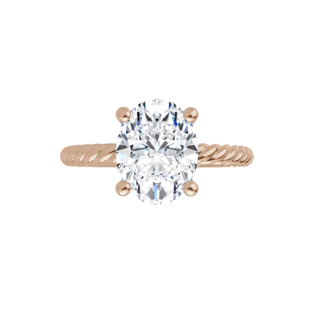 Rose Gold Oval Solitaire Engagement Ring