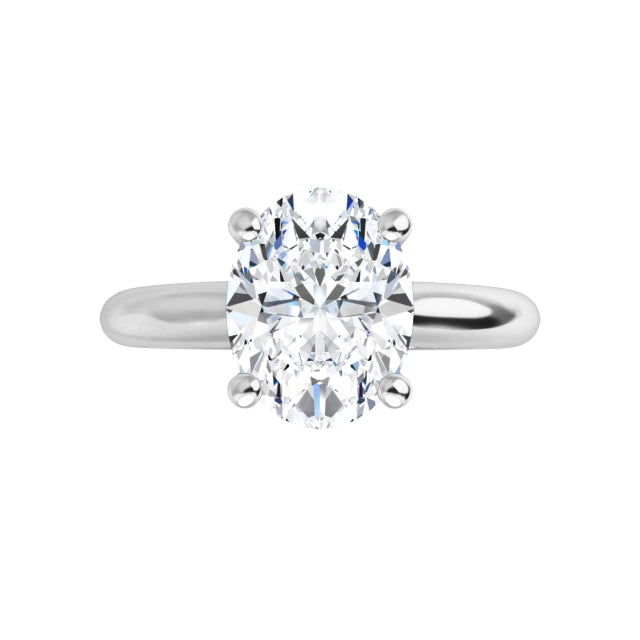 White Gold Oval Solitaire Engagement Ring