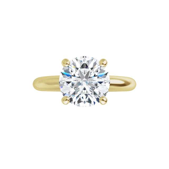 Yellow Gold Round Solitaire Engagement Ring